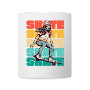 Skateboard Cool Skater Girl Colorful - Mug blanc - blanc - Devant