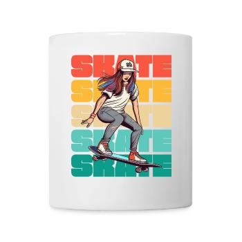Skateboard Cool Skater Girl Colorful - Mug blanc - blanc - Devant