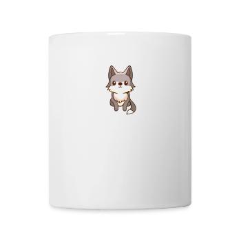 süßer Wolf Wolfshund Kawaii Husky Design Pocket - Tasse - Weiß - Vorne