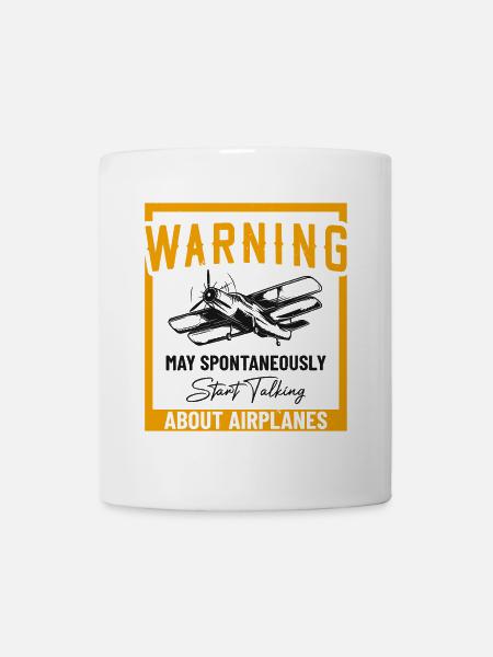 Kann spontan anfangen, über Flugzeuge zu sprechen - Tasse - Weiß