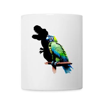 T-Rex Papagei Gelb Blau Ara Macaw - Tasse - Weiß - Vorne