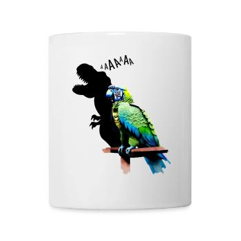 lustiger T-Rex Papagei Gelb Blau Ara Macaw - Tasse - Weiß - Vorne