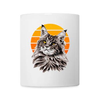 Cat Retro Sunset Holiday - Mug - white - Front