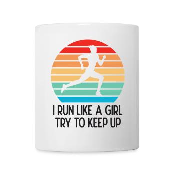 Marathon - Je cours comme une fille. Essayez de suivre. - Mug blanc - blanc - Devant