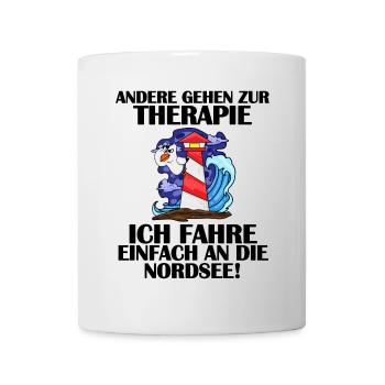 Nordsee Leuchtturm Möwe - Tasse - Weiß - Vorne