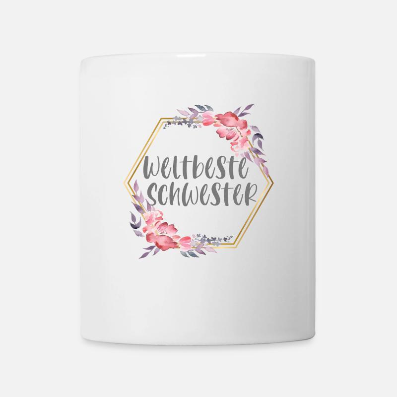 Weltbeste Schwester Schwesterherz Geschenk - Tasse - Weiß