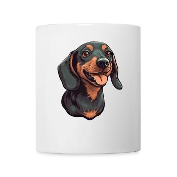 Dachshund Teckel Dog Breed Illustration Puppy Picture - Mug - white - Front