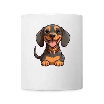 Dachshund Teckel Dog Breed Illustration Puppy Picture - Mug - white - Front