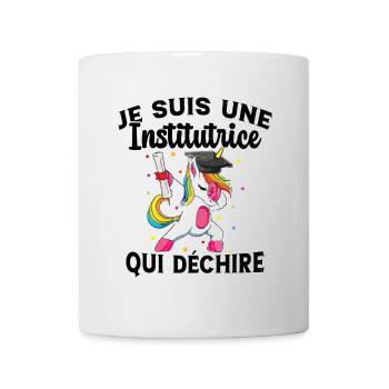Femme Institutrice Qui Déchire Idée Enseignant - Mug blanc - blanc - Devant