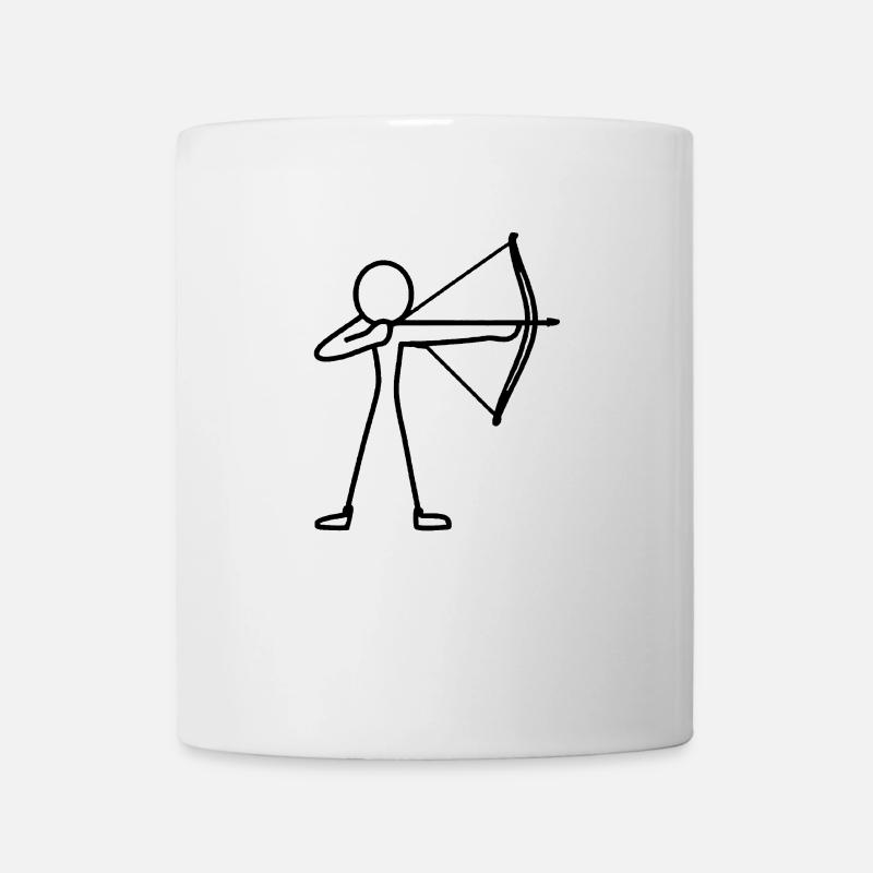 Strichmännchen Bogen Bogenschießen Bogenschütze - Tasse - Weiß