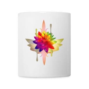 leuchtend bunte Fantasie Lotos Blüte - Tasse - Weiß - Vorne
