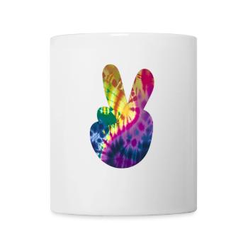 Groovy Tie Dye Peace Hand - Tasse - Weiß - Vorne