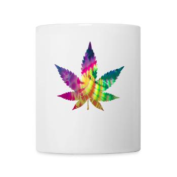 Tie Dye Batik Cannabis Leaf | Hemp leaf - Mug - white - Front