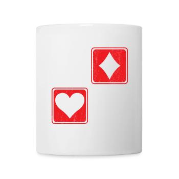 Poker Card Gambling Casino Gambler Game Hand Bluff - Mug - white - Front