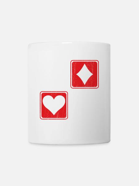Poker Card Gambling Casino Gambler Game Hand Bluff - Tasse - Weiß
