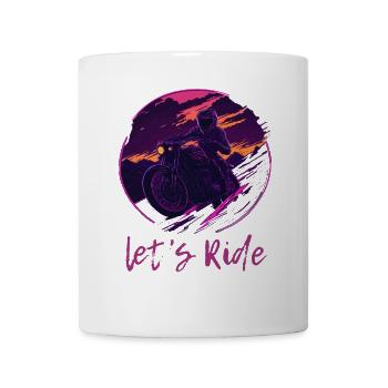 Let's Ride Synthwave Motorcyclists - Mug - white - Front