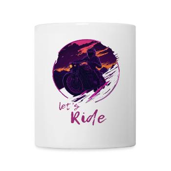 Let's Ride Synthwave Motorcyclists - Mug - white - Front