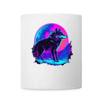 Colorful Wolf Neon Moon Synthwave - Tasse - Weiß - Vorne