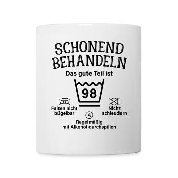 98. Geburtstag Schonend Behandeln 98 Teil Ist 98 - Tasse - Weiß - Vorne