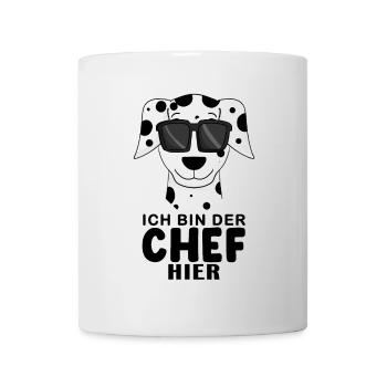 Cooler Hund Dalmatiner Chef Spruch - Tasse - Weiß - Vorne