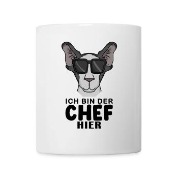 coole Katze - Orientalisch Kurzhaar Katze - Chef - Tasse - Weiß - Vorne