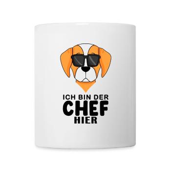 Cooler Hund Epagneul Breton Chef Spruch - Tasse - Weiß - Vorne
