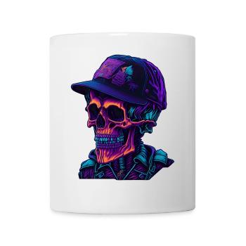 Squelette avec casquette - Mug blanc - blanc - Devant