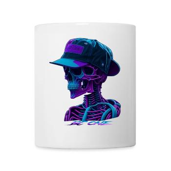Squelette avec casquette - Mug blanc - blanc - Devant