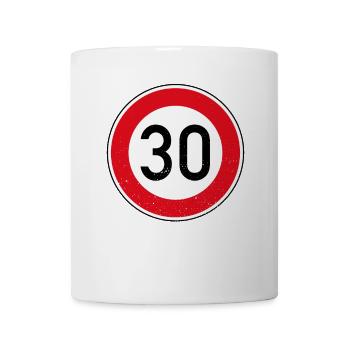 30. Geburtstag Schild Tempolimit Geschenk Tempo 30 - Tasse - Weiß - Vorne