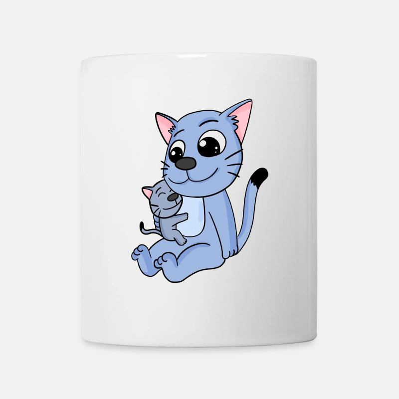 Famille de chats - Chat avec bébé - Mug blanc - blanc