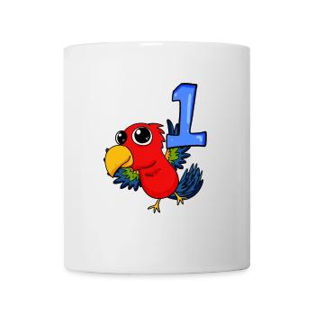 1 year old - Enrollment - Parrot motif - Mug - white - Front
