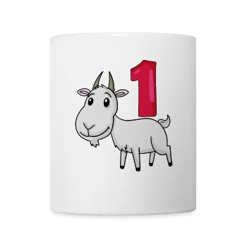 1 year old - school enrollment - goat motif - Mug - white - Front