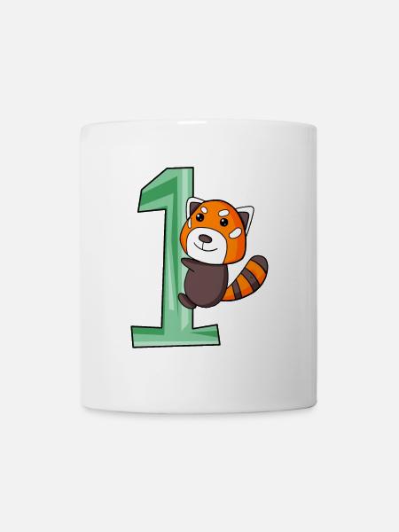 1 Geburtstag 1 Jahre alt mit Tier Motiv - Eins - Tasse - Weiß
