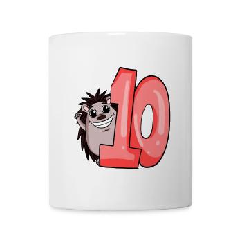 10 Geburtstag 10 Jahre alt mit Tier Motiv - zehn - Tasse - Weiß - Vorne