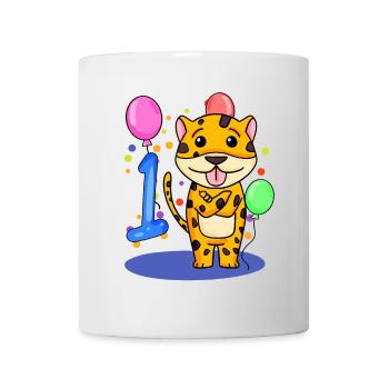 1 Birthday 1 Year Old with Animal Motif - One - Mug - white - Front