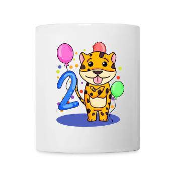 2 anniversaire 2 ans avec motif animal - deux - Mug blanc - blanc - Devant