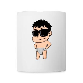 a cool baby with glasses - Mug - white - Front