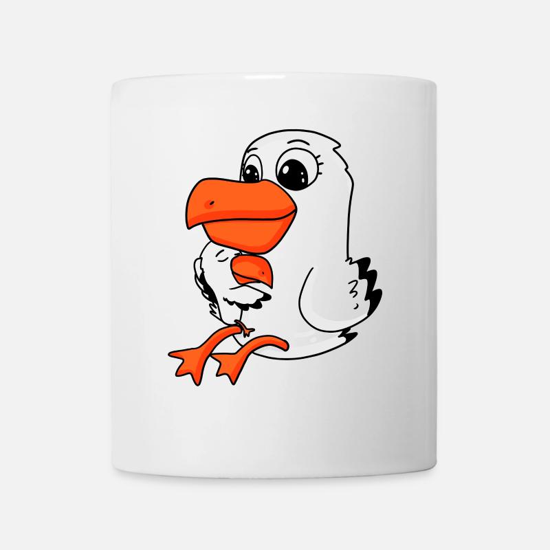 Famille de mouettes - mouette avec bébé - Mug blanc - blanc