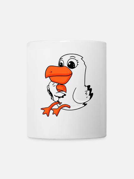 Famille de mouettes - mouette avec bébé - Mug blanc - blanc