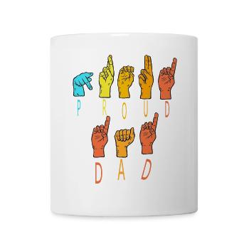 Proud Dad Regenbogenhände - Tasse - Weiß - Vorne