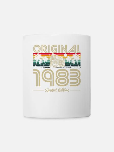 1983 Vintage Anniversaire Rétro Vintage Cadeau - Mug blanc - blanc