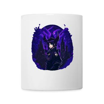 Goth Anime Girl dark night - Mug - white - Front