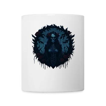 Aesthetics Gothic Skull Girl Femme Fatale - Mug - white - Front