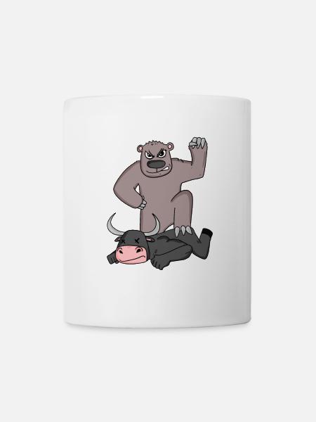 Aktien Aktienhandel Aktienkurse Stier Bär - Tasse - Weiß