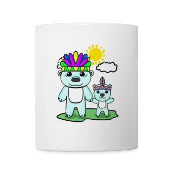 Famille d’ours polaires - Ours polaire avec bébé - Mug blanc - blanc - Devant