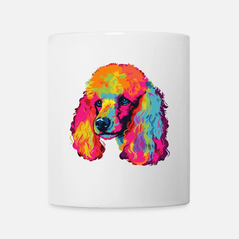 Pudelhund Bunt - Tasse - Weiß