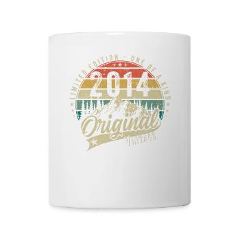 2014 Anniversaire né en 2014 Retro Vintage - Mug blanc - blanc - Devant