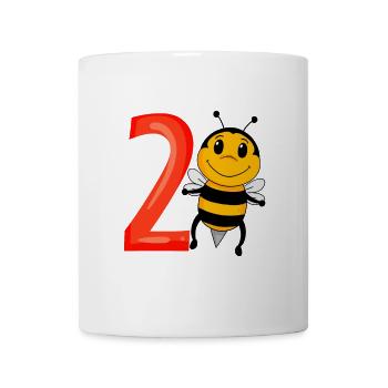 2 anniversaire 2 ans avec motif animal - deux - Mug blanc - blanc - Devant