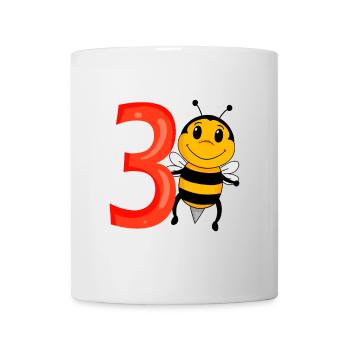 3 anniversaire 3 ans avec motif animal - trois - Mug blanc - blanc - Devant