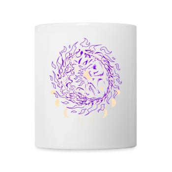 FEU COSMIQUE | Chat magique, gardien des étoiles - Mug blanc - blanc - Devant